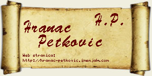 Hranac Petković vizit kartica